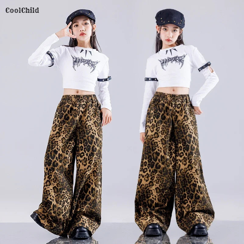 Girls' Hip-Hop Crop Top Camouflage Cargo Pants – Streetwear Style | Camo Colors