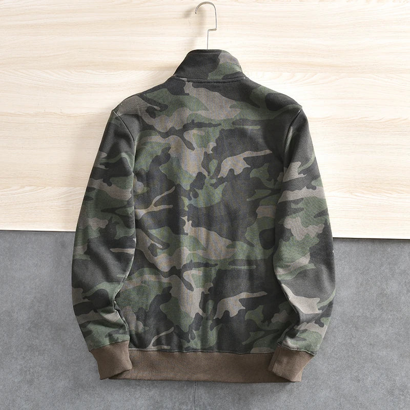 Men's Camouflage Military-Style Zip-Up Hoodie | Camo Colors