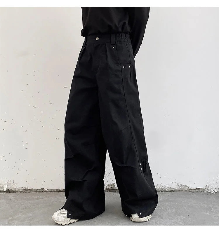 Japanese Style Men’s Wide-Leg Trousers with Pockets 2025 Camo Colors