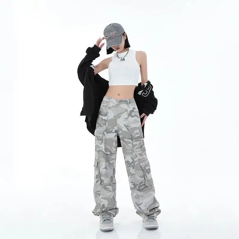 High-Waist Camo Cargo Pants – Oversize Streetwear Style | Camo Colors
