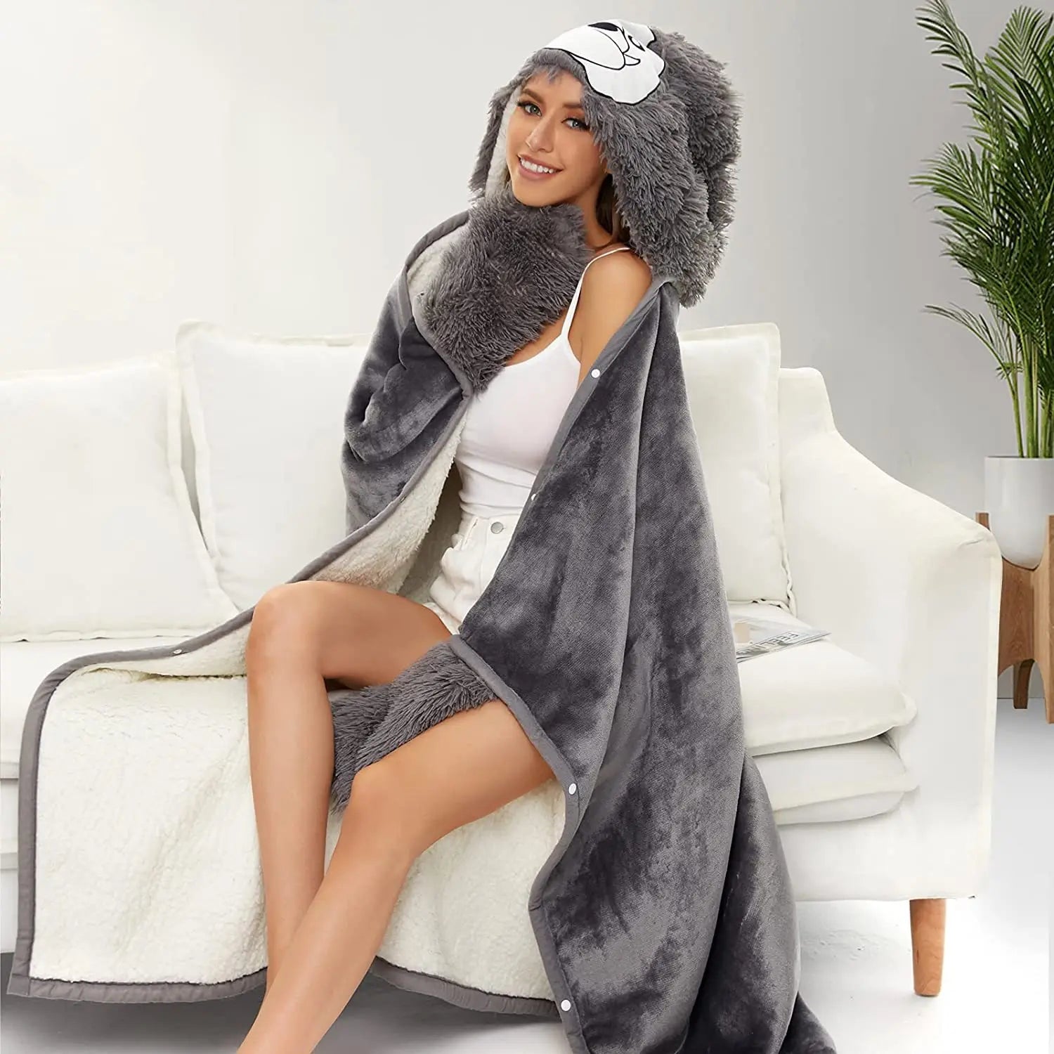 Leopard Print Wearable Blanket – Cozy Hooded Throw | Camo Colors
