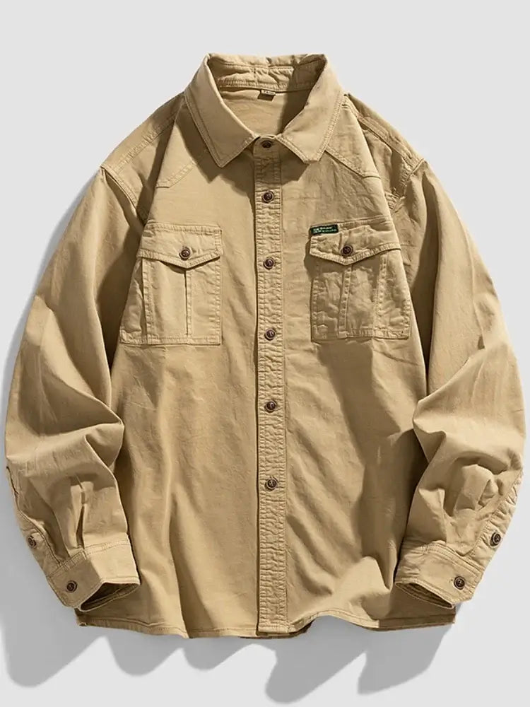 Men’s Camouflage Cotton Button-Up Shirt – Casual & Loose Fit | Camo Colors