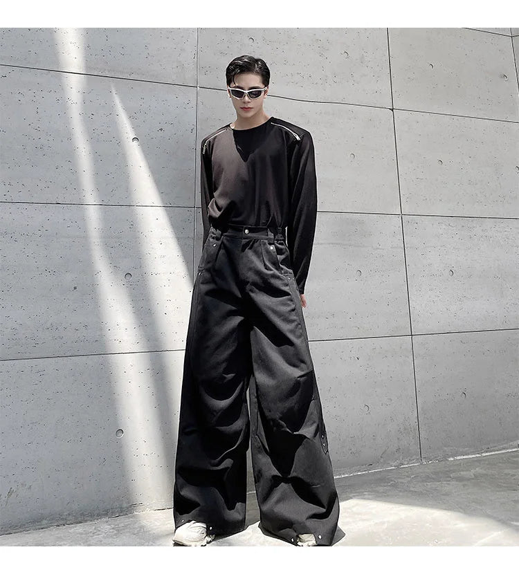 Japanese Style Men’s Wide-Leg Trousers with Pockets 2025 Camo Colors