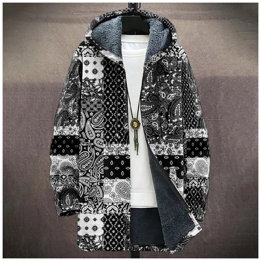 Winter Men's Long Cardigan Fleece Jacket - Trendy & Warm | Camo Colors