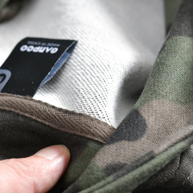 Men's Camouflage Military-Style Zip-Up Hoodie | Camo Colors