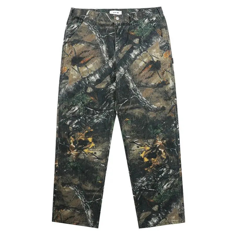 Retro Camo Workwear Pants with Straight Legs | Camo Colors