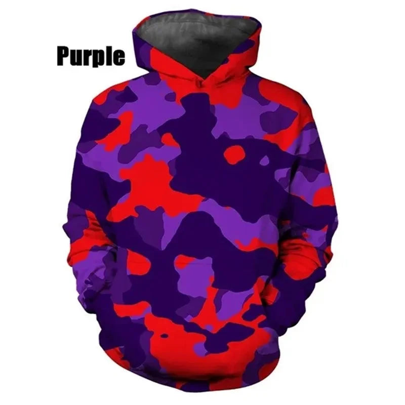 3D Print Camouflage Graphic Sweatshirts For Men Women Fashion Casual Pullover Hoodies Loose Plus Size Streetwear Hoodies | Camo Colors