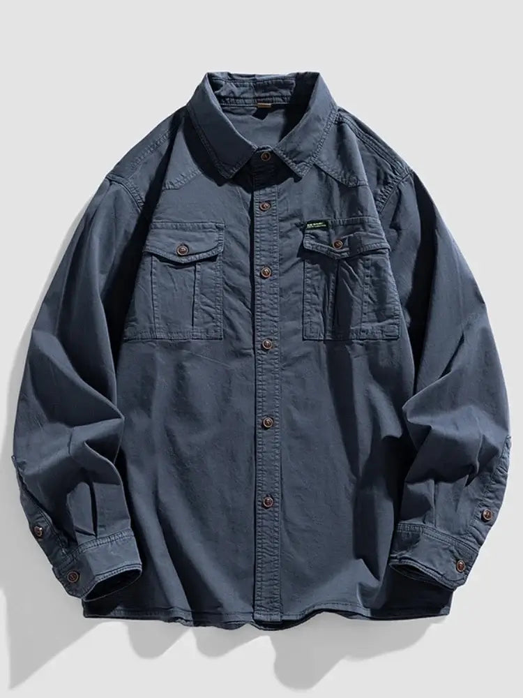 Men’s Camouflage Cotton Button-Up Shirt – Casual & Loose Fit | Camo Colors