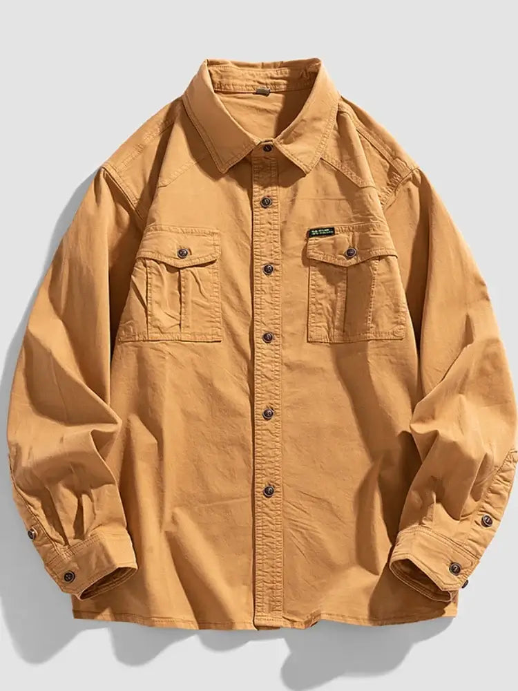 Men’s Camouflage Cotton Button-Up Shirt – Casual & Loose Fit | Camo Colors