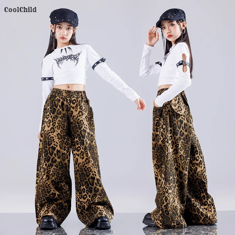 Girls' Hip-Hop Crop Top Camouflage Cargo Pants – Streetwear Style | Camo Colors