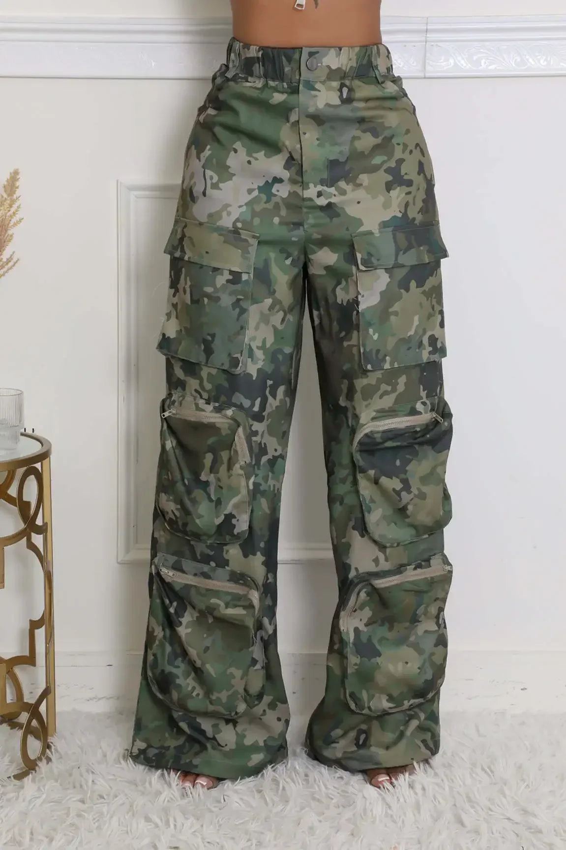 Women's Multi-Pocket Camo Cargo Pants – Y2K Streetwear | Camo Colors