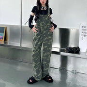 Women’s Camouflage High-Waisted Braces Jumpsuit | Camo Colors