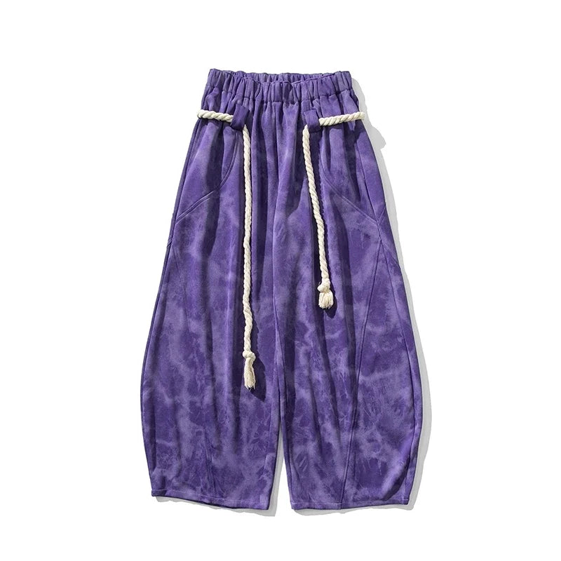 Men’s Wide-Leg Tie-Dye Harem Pants | Purple Camo Feel | Camo Colors