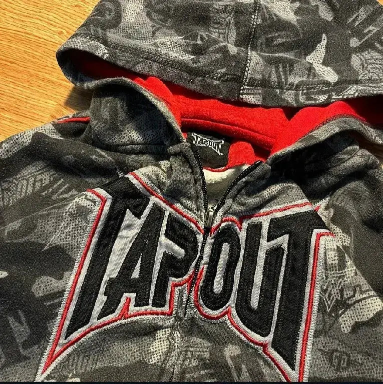 Tapout Zipper Hoodie – Y2K Hip-Hop Camouflage Streetwear | Camo Colors