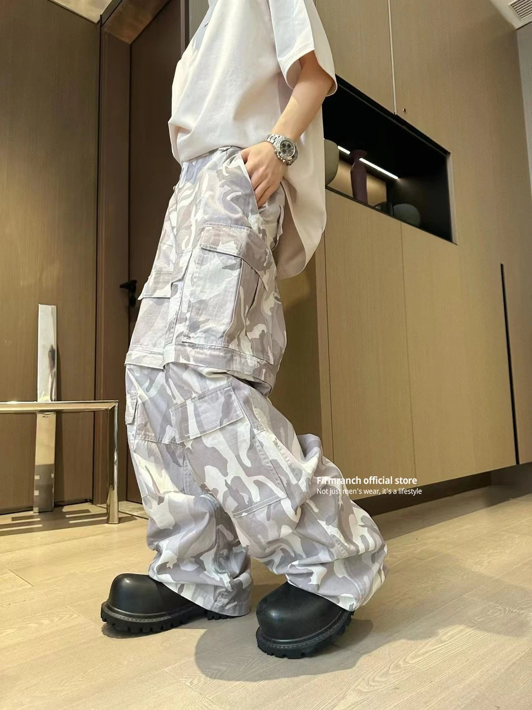 Unisex Firmranch Camouflage Detachable Cargo Pants Men Women Camo Colors