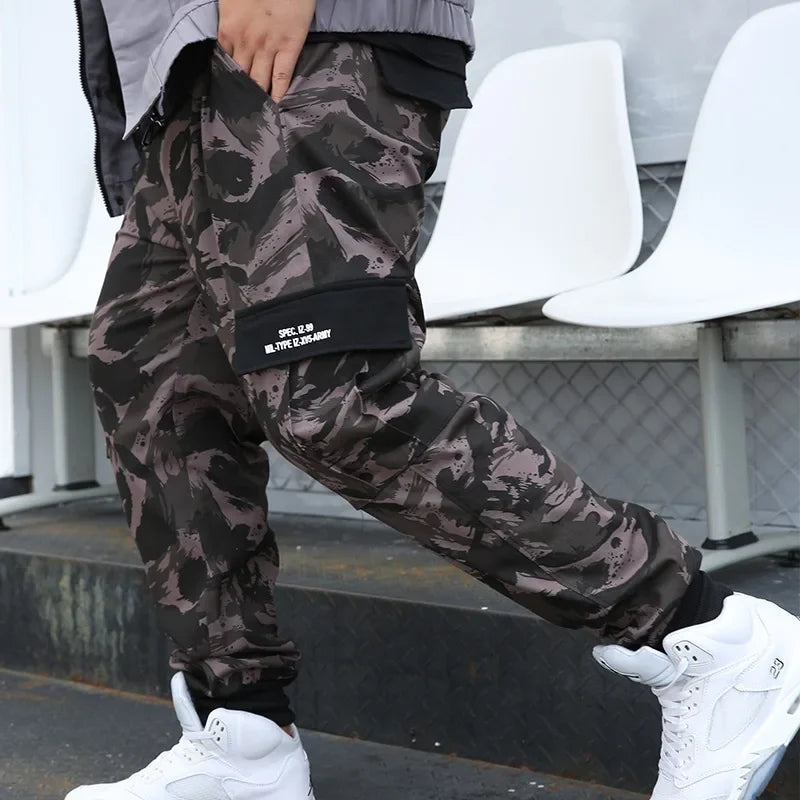 Oversized Camouflage Cargo Joggers with Elastic Waist | Camo Colors