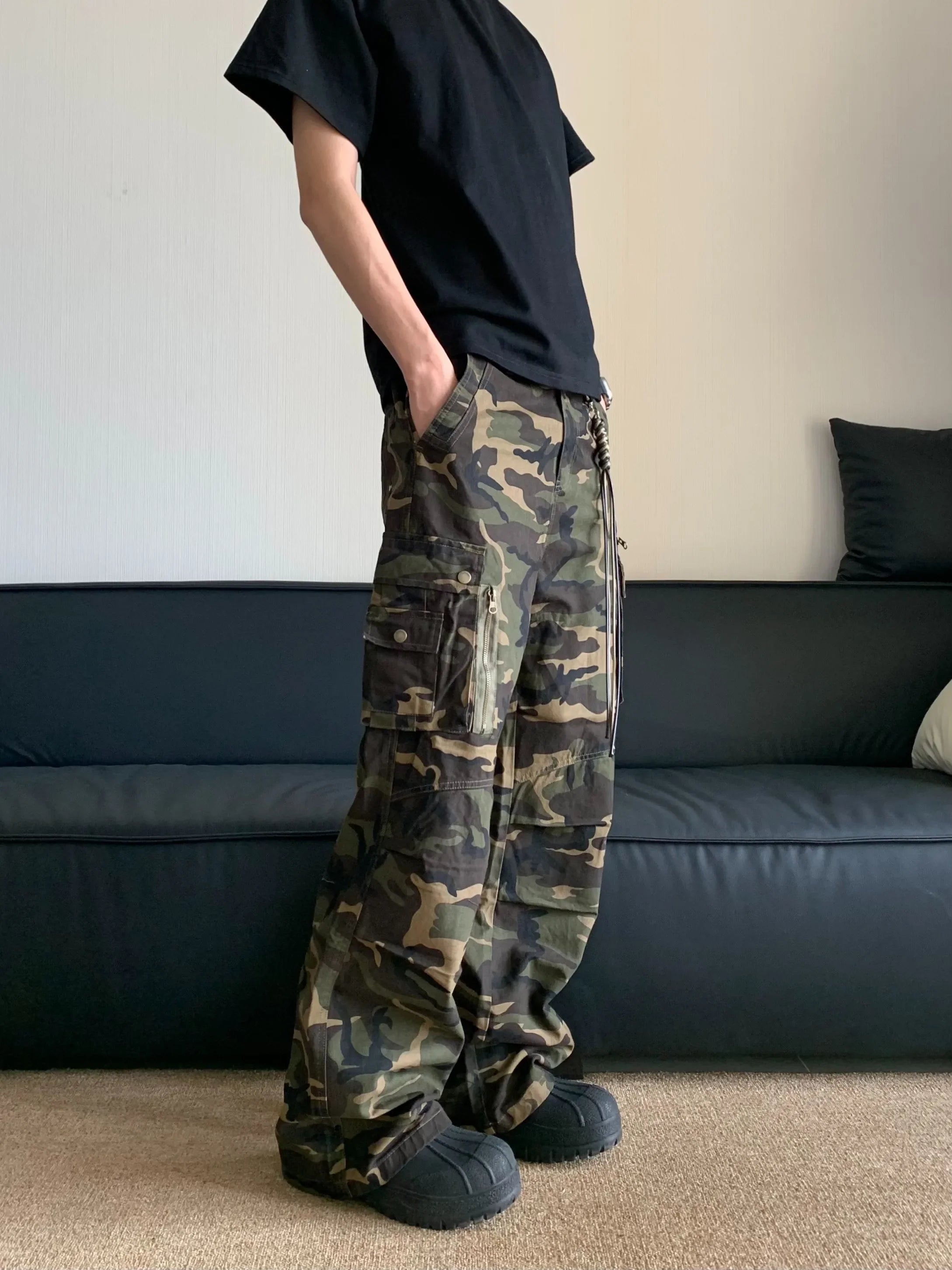 Men's Camouflage Cargo Pants – Loose Fit Street Joggers | Camo Colors