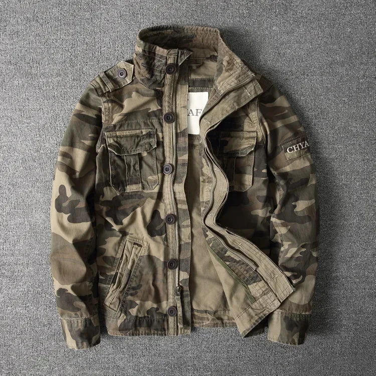 Men’s Military Camo Jacket – Thick Outdoor Cargo Coat | Camo Colors