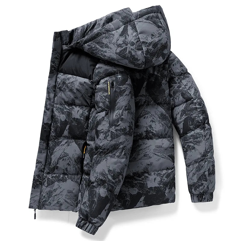 Winter Youth Fashion Trend Handsome Camo Down Coat Camo Colors
