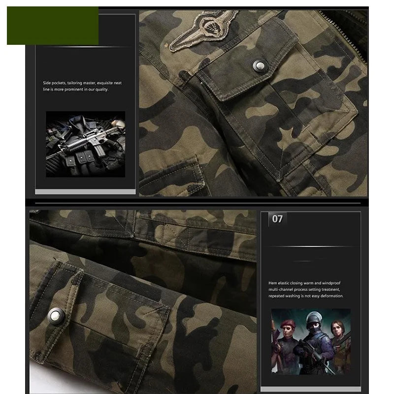 Men’s Camouflage Military Jacket – Autumn & Winter Coat | Camo Colors