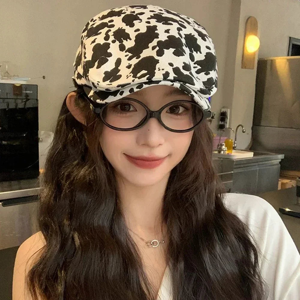 Retro Leopard Print Beret - Stylish Winter Cotton Hat | Camo Colors