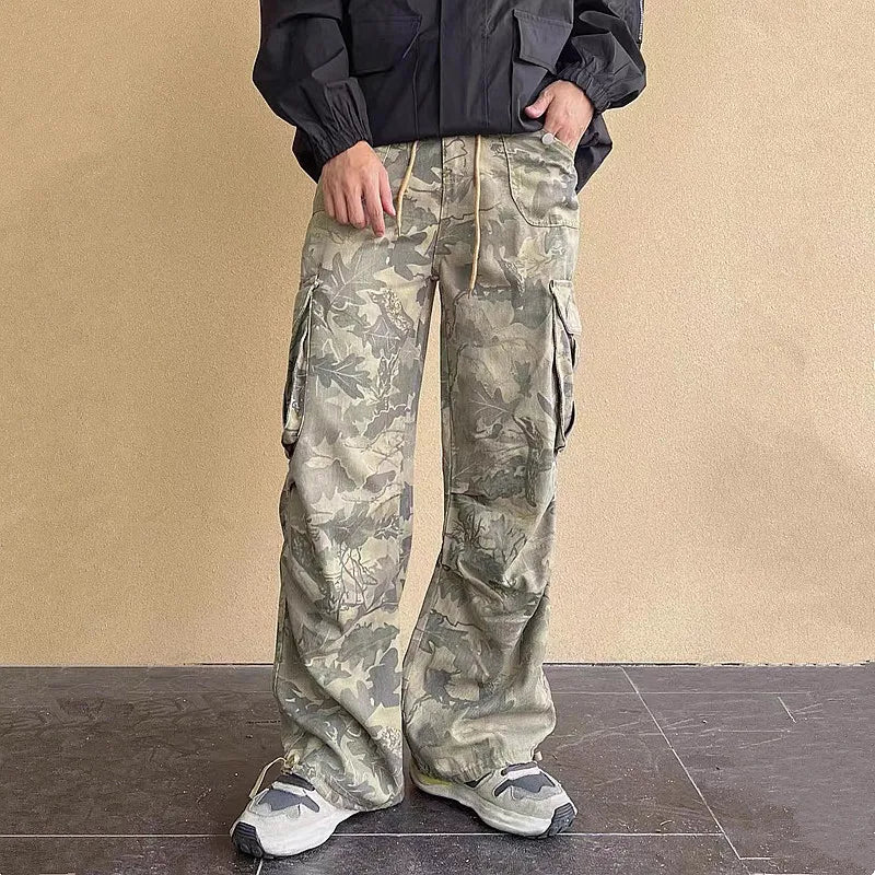 Y2K Baggy Camouflage Cargo Jeans with Side Pockets | Camo Colors