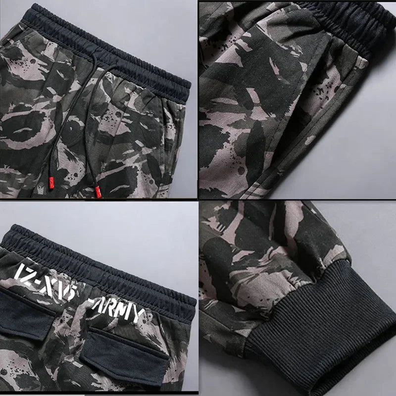 Oversized Camouflage Cargo Joggers with Elastic Waist | Camo Colors