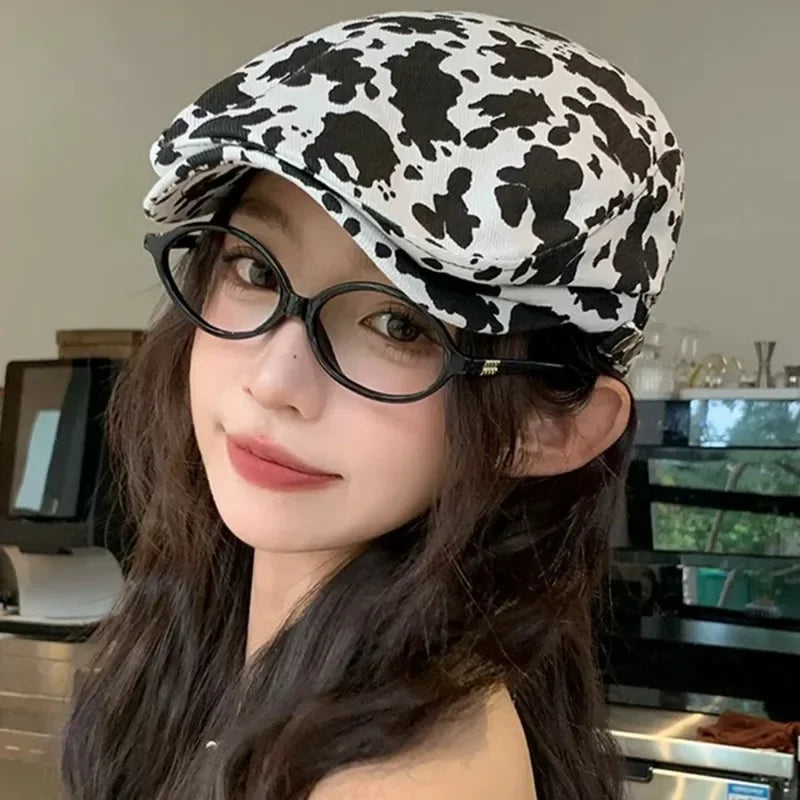 Retro Leopard Print Beret - Stylish Winter Cotton Hat | Camo Colors