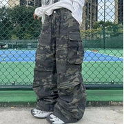 Women’s High-Waist Camo Wide-Leg Pants – Streetwear Style | Camo Colors
