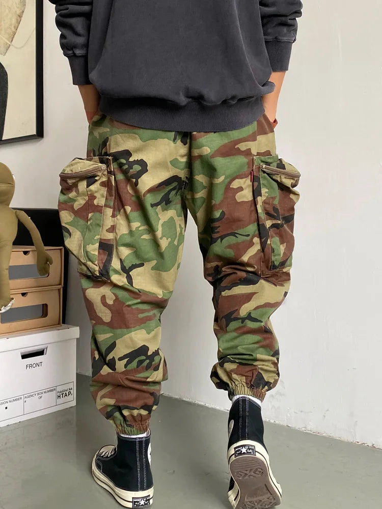 Men’s Plus-Size Camouflage Harem Cargo Joggers – Bold & Relaxed | Camo Colors