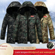 Men's Winter Camo Long Parka | Hooded Military Tactical Down Coat Camo Colors
