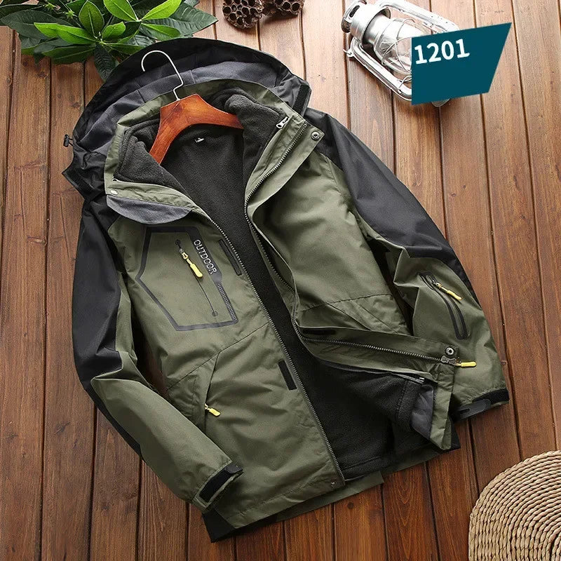 WINSTAND Men's 3-in-1 Camping Windbreak Waterproof Outdoor Jacket | Camo Colors