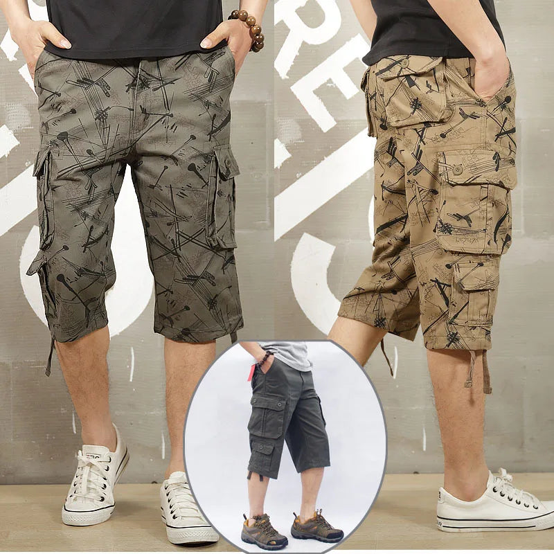 Camouflage Cotton Cargo Shorts for Men – Summer Casual Military-Style | Camo Colors