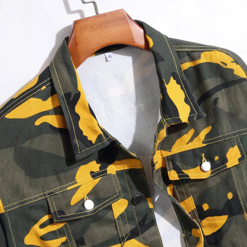 Camouflage Denim Vest – Bold Streetwear Style | Camo Colors