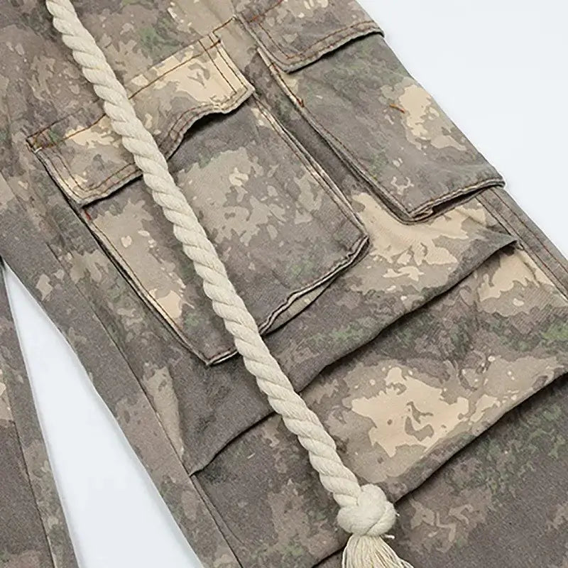 Autumn Camouflage Baggy Overalls with Drawstring Waist | Camo Colors