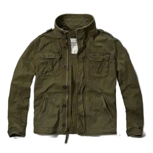 Men’s Stand Collar Camo Denim Jacket – Casual Cotton Coat | Camo Colors