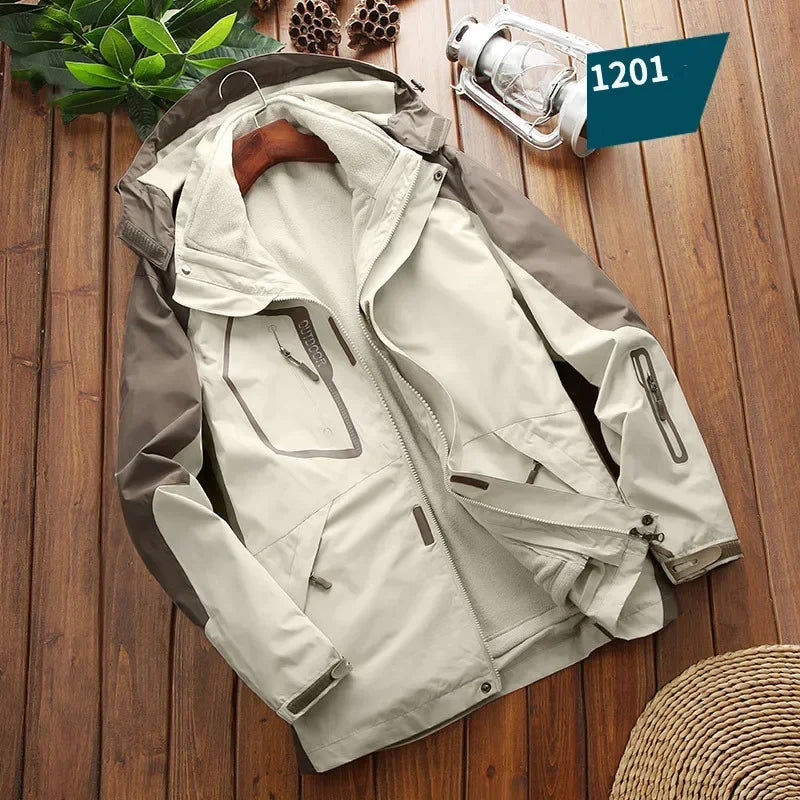 WINSTAND Men's 3-in-1 Camping Windbreak Waterproof Outdoor Jacket | Camo Colors