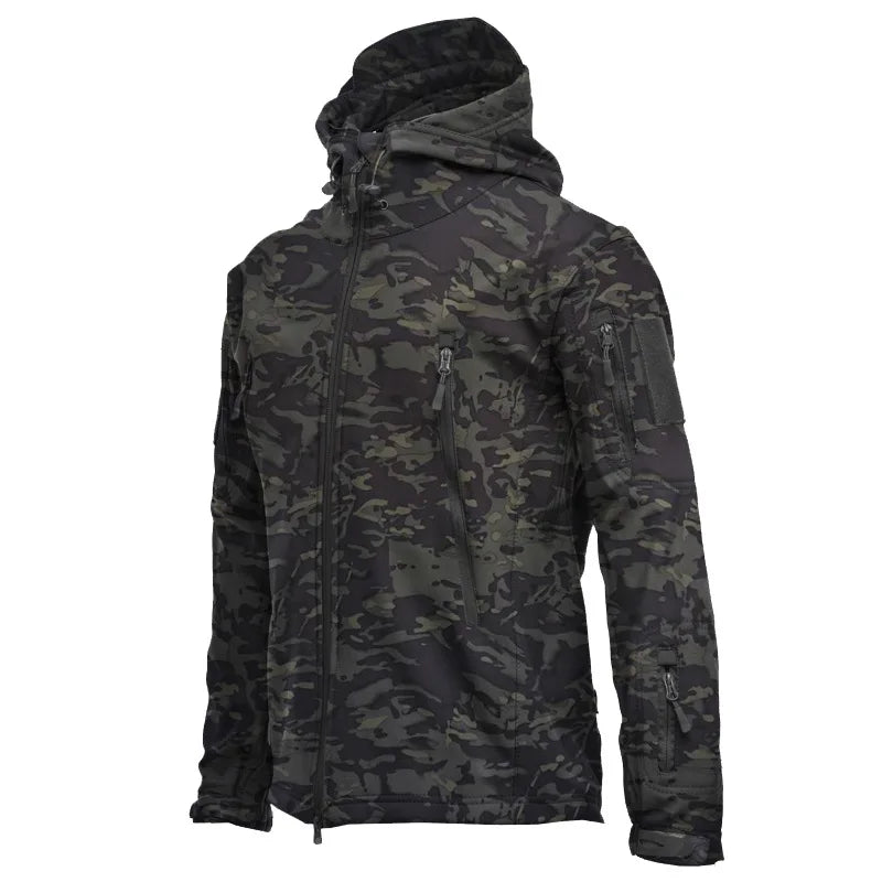 Outdoor Soft Shell Fleece Jacket – Windproof, Waterproof & Warm | Camo Colors