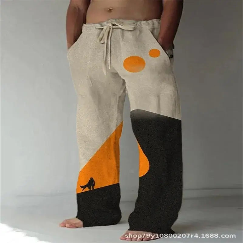 Japanese Samurai Cat Print Wide Leg Pants – Harajuku Streetwear | Camo Colors