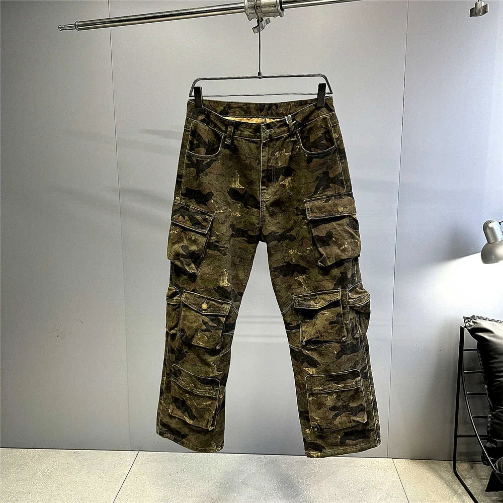 High-Quality Vintage Camo Cargo Pants – Men's Safari Style | Camo Colors