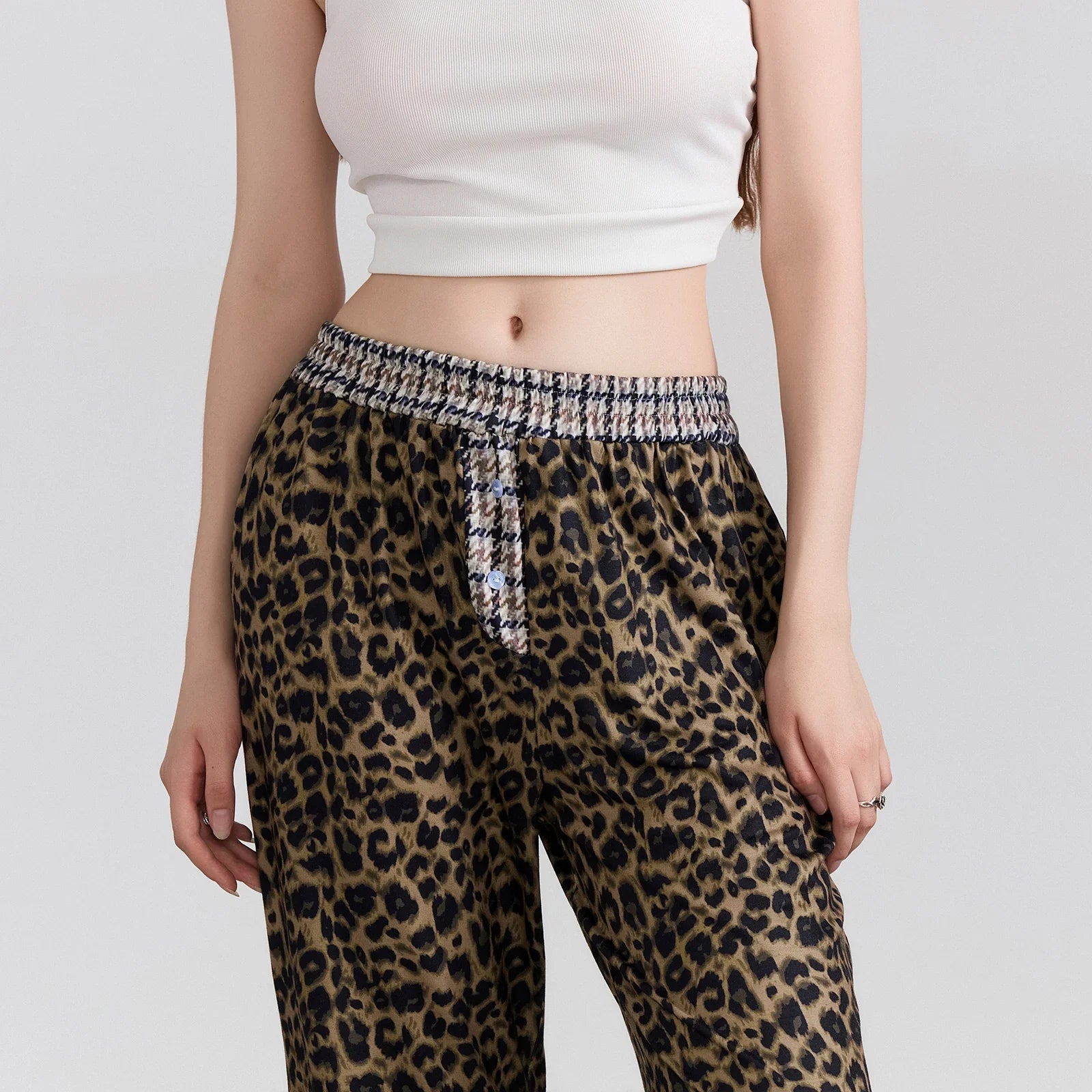 Leopard Print Straight Pants for Women | Vintage Baggy Y2K | Camo Colors