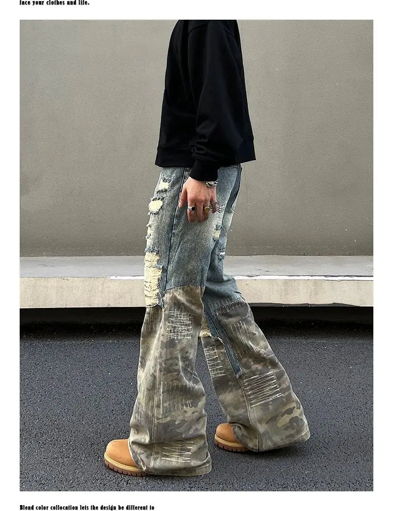 American High Street Washed Straight-Leg Jeans | Camo Colors