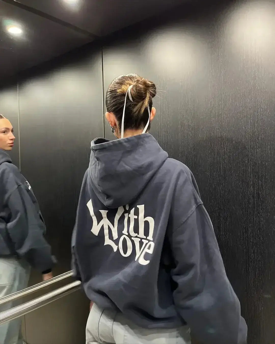 Oversized Light Blue Gothic Y2K Street Hoodie | Camo Colors