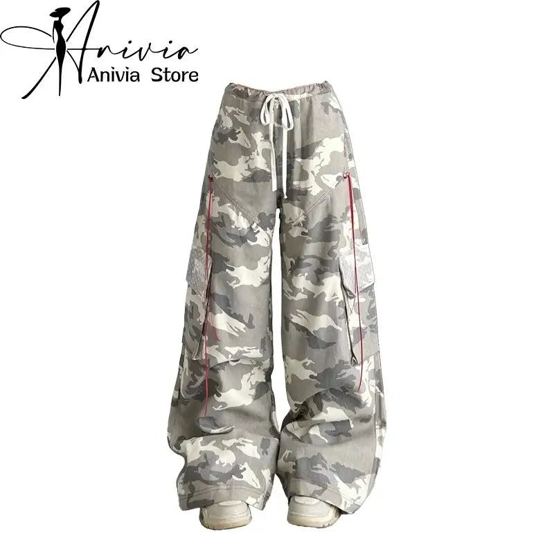 Women's Baggy Camouflage Cargo Pants – Y2K 90s Aesthetic | Camo Colors
