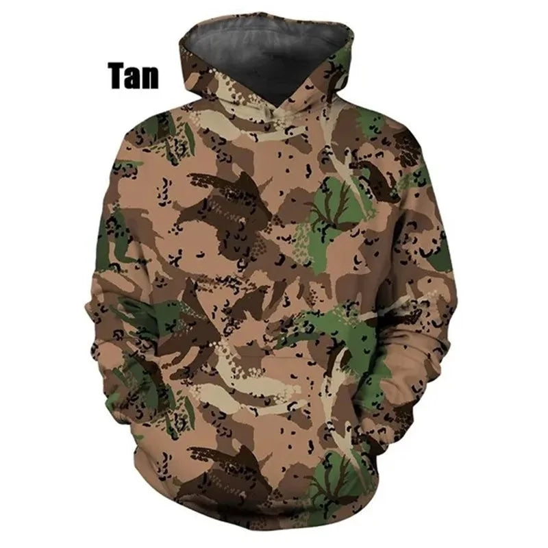 3D Print Camouflage Graphic Sweatshirts For Men Women Fashion Casual Pullover Hoodies Loose Plus Size Streetwear Hoodies | Camo Colors