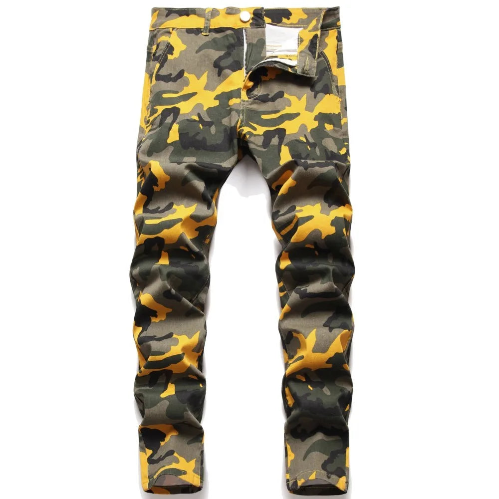 Denim Jeans For Men | Camouflage Five Style Straight Leg Camo Colors