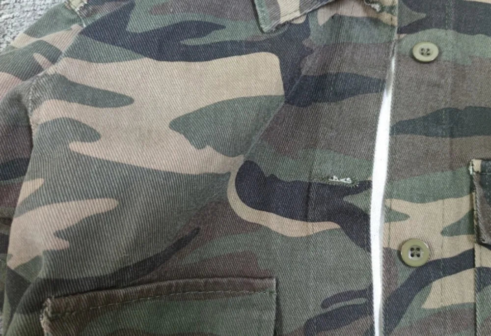 Camouflage Print Irregular Mini Skirt | Two Piece Set Camo Colors