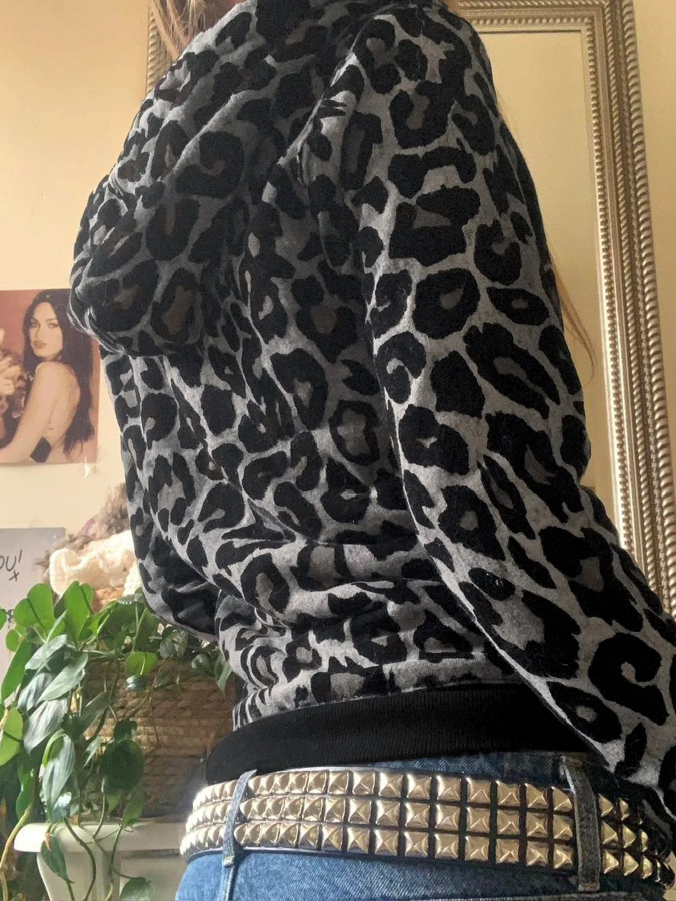 Y2K Leopard Print Velvet Zip-Up Hoodie | Camo Colors