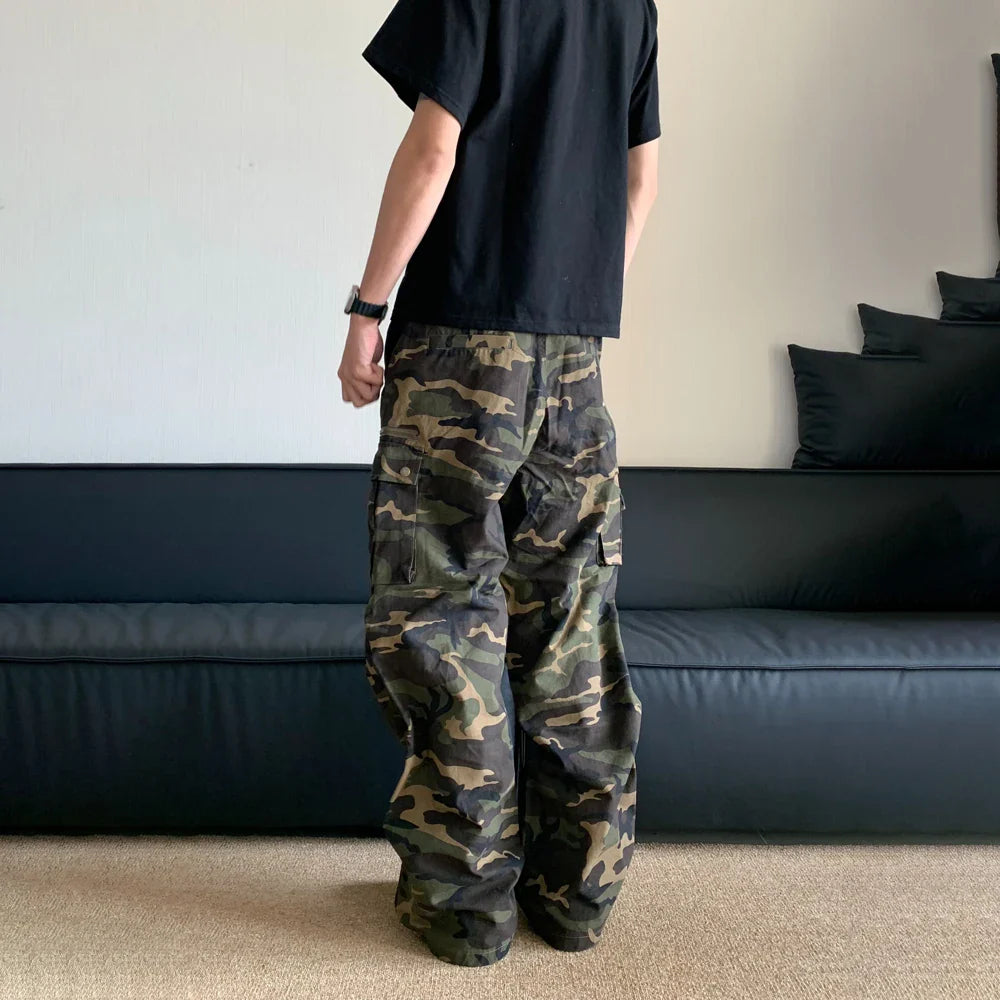 Men's Camouflage Cargo Pants – Loose Fit Street Joggers | Camo Colors