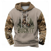 Oversized 3D Milu Deer Camo Hoodie for Men | Camo Colors